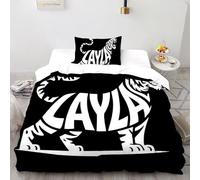SHOVERKD Tiger Roar White Letter Bedding Set 3D Printed Wildlife Land Animal Theme Duvet Cover Set 2 Pcs Microfiber Comforter Cover for Family,couple,children with Pillow Single（135x200cm）