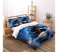SHOVERKD Urban Destroyer Monster Bedding Set 3 Pieces 3D Digital Printing Animal Theme Wildlife Duvet Cover Set Chic Breathable Comforter Cover Girl Woman with Pillowcase Double（200x200cm）