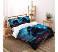 SHOVERKD Urban Destroyer Monster Bedding Set Digital Printe Animal Theme Duvet Cover Set Microfiber Quilt Cover Suitable for Family,couple,children Pillowcase Double（200x200cm）