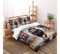 SHOVERKD Urban Roar British Lion Bedding Set 3D Printed Wildlife Land Animal Theme Duvet Cover Set 3 Pieces Microfiber Comforter Cover for Boys & Girls with Pillowcase King(220x240cm)