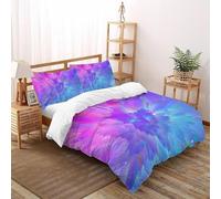 SHOVERKD Violet Blue Radiant Burst Bedding Set 3D Digital Printing Theme Duvet Cover Set 3 Pcs Microfiber Comforter Cover for All Seasons with Pillowcase King（220x240cm）
