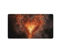 Show A Heart on Fire Desk Mat 40X75cm, Non-Slip Rubber Base with Stitched Edges, Waterproof Desk Pad for Keyboard & Mouse, Large Mouse Pad for Office Gaming