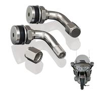 Show Chrome 90 Degree Nickel-Plated Brass Angled Valve Stem for Motorcycle 2-Pack - Fits Honda GL1800/GL1500, Universal .453/11mm Holes - Durable Metal Stems for Goldwing Wheels