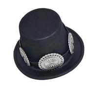 Show Costume Hat with Black Top Hat Shape, Stage Ready Accessory with 21x18cm / 8.27x7.09in Opening Size Stage Show Black Dress Up Accessory Party Costume Headwear Theatrical Wearer Magician Event