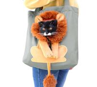 Show Head Pet Bag, Pet Carrier Bags for Dogs, Shoulder Bag for Pets | Cute Breathable Pet Shoulder Bag in Lion Shape with the