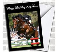 Show Jumping Horse Customised Birthday Greetings Card- Birthday Cards/Sports, Hobbies & Interests Cards | Birthday Card | Sports, Hobbies & Interests Card