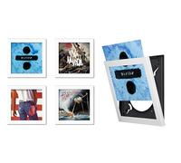 Show & Listen - Vinyl Record Display | 12″ LP Album Cover Display (Set of 4) White| Wall-Mounted Flip Access