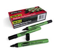 Show Me,12 Pack,SDP12 Medium-Tip Drywipe Whiteboard Pens for Schools, Classroom Whiteboard and Writing Boards (Multi-Pack of 12 Black Marker Pens)