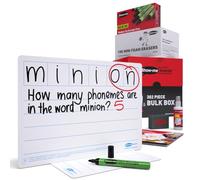 Show-me 6-Frame Phoneme B/LPB6 Drywipe Boards - A4 Size for Drywipe and Whiteboard Pens - Bulk Set Ideal for Schools and Education (100 Sets)