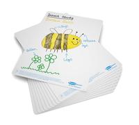 Show-me A4 Double-Sided Drywipe Whiteboards - Pack of 10 - Plain, Lightweight & Durable - Ideal for Classroom & Student Use - Includes Free Teacher Resource Booklet