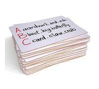 Show-me A4 Lined MDF Whiteboard - Pack of 30 Double-Sided Drywipe Board for Classroom & Home Use