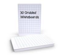 Show-me - A4 Mini Whiteboards | Grid Drywipe Boards | Lightweight 0.5mm Super-Flexible Design | Portable Classroom and Study Essential for School Use, Pack of 30