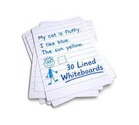 Show-me - A4 Mini Whiteboards | Lined Drywipe Boards | Lightweight 0.5mm Super-Flexible Design | Portable Classroom and Study Essential for School Use, Pack of 30