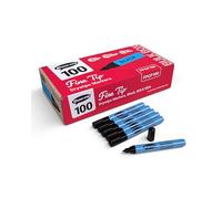 SHOW-ME Black Whiteboard Markers, 1.2mm Fine Tip, 3-Day Cap-Off, Box of 100