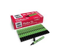 Show-me Black Whiteboard Markers, 2mm Tip, 3-Day Cap-Off, Box of 100