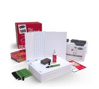 Show-me Bulk Pack of Curriculum Whiteboards A4 Assorted Includes Pens