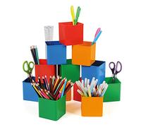 SHOW-ME Classmaster SP12 Desk Organiser Pots, Plastic Storage Tidy Containers for Stationary Supplies, School Supplies and Home Office