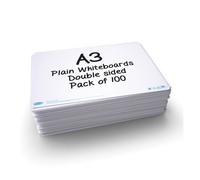 Show-me Drywipe Boards Plain/Plain A3 (Pack of 100) A3P100