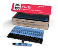 Show-me Drywipe Marker Fine Tip Black (100 Pack)