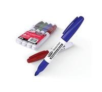 SHOW-ME Whiteboard Pens Pack, Marker Pens For Whiteboard, Long-Lasting Whiteboard Markers With Easy-Fit Lids, Ideal For Teachers, Comfortable & Safe Dry Wipe Markers With Bullet Tips, 4PK