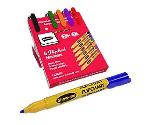 Show-me Flipchart Marker Medium Bullet - 2 mm Assorted Pack of 6