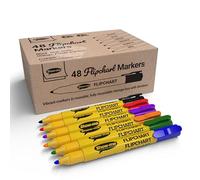 SHOW-ME Flipchart Markers - Pack of 48 Bullet-Tip - Assorted Colours