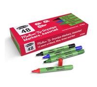 SHOW-ME Medium-Tip Drywipe Whiteboard Pens for Schools, Classroom Whiteboard and Writing Boards (Bulk Multi-Pack of Assorted Colour Pens, CP48A