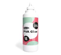 Show-me PVA Glue - 1 Litre - Premium Strong Adhesive | CRAFTING FORMULA with non-runny formula which applies white and dries clear