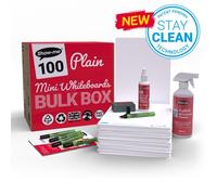 Show-me StayClean A4 Whiteboards Plain/Plain (100 boards pens and erasers + Free cleaners) B/SMB