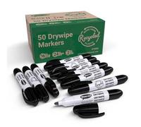 Show-me STM50 Teacher Drywipe Marker - Black (Pack of 50)