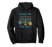 Show Me The Gelt Hanukkah Dreidel Jewish Gamer Menorah Latke Pullover Hoodie
