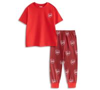 Show Me The Merch Boy's Arsenal Short Sleeve Long Leg Pyjama Set | Boys Red | Official | Size: 13-14 Years Show Me The Merch Red 13-14 Years