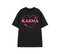 Show Me The Merch Karma Unisex Black Short Sleeved Graphic Tee | Retro Style T-Shirt for Women & Men | Karma Design Apparel Merchandise Gift for Her and Him