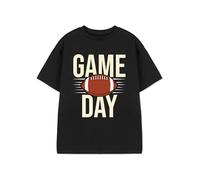 Show Me The Merch Kids Football Theme Game Day T-Shirt | Black American Football Graphic Tee for Boys & Girls | Crew Neck Short Sleeve Pull-On Casual Wear & Sporting Events Apparel