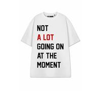 Show Me The Merch Not A Lot Going On Womens T-Shirt | Ladies White Short Sleeve Fan Era Graphic Tee | Taylor 13 Music Fan Merchandise 1989 Apparel Top | Concert Merchandise Gift