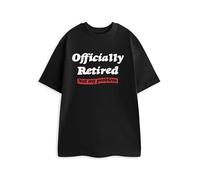 Show Me The Merch Unisex Black Graphic Tee | Officially Retired Not My Problem Humorous Print | Short Sleeve Crew Neck Top | Retirement Gift Merch