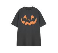 Show Me The Merch Unisex Grey Pumpkin Face Short Sleeved T-Shirt - Medium