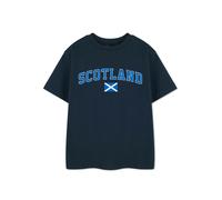 Show Me The Merch Unisex Kids Blue Scotland Short Sleeved T-Shirt - 7-8 Years