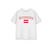 Show Me The Merch Unisex Kids White Austria Short Sleeved T-Shirt - 13-14 Years