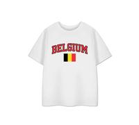 Show Me The Merch Unisex Kids White Belgium Short Sleeved T-Shirt - 2-3 Years