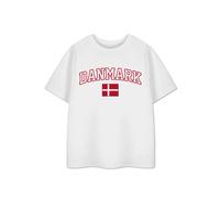 Show Me The Merch Unisex Kids White Denmark Short Sleeved T-Shirt - 5-6 Years