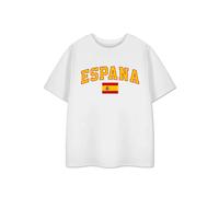 Show Me The Merch Unisex Kids White Spain Short Sleeved T-Shirt - 5-6 Years