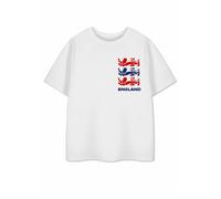Show Me The Merch Unisex Kids White Three Lions Short Sleeved T-Shirt - 11-12 Years