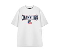 Show Me The Merch Unisex White Champions Short Sleeved T-Shirt - Medium
