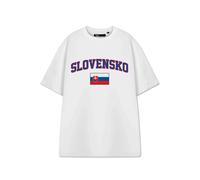 Show Me The Merch Unisex White Slovakia Short Sleeved T-Shirt - Medium