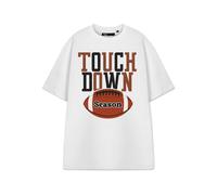 Show Me The Merch Unisex White Touch Down Season Short Sleeved T-Shirt - Small