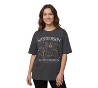 Show Me The Merch Vanilla Underground Sanderson Witch Museum Grey Womens T-Shirt | Short Sleeve Graphic Tee | Halloween Witchy Apparel for Her | Sanderson Sisters Top for Ladies