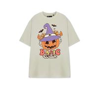 Show Me The Merch Womens Beige Basic Witch Short Sleeved T-Shirt - XX-Large
