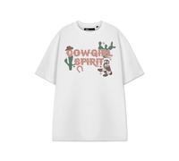 Show Me The Merch Womens White Cowgirl Spirit Short Sleeved T-Shirt - Medium