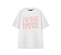 Show Me The Merch Womens White It's Me, Hi Short Sleeved T-Shirt - Large